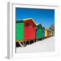 Awesome South Africa Collection Square - Colorful Beach Huts on Muizenberg-Philippe Hugonnard-Framed Photographic Print