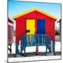 Awesome South Africa Collection Square - Colorful Beach Huts "Seven" Red-Philippe Hugonnard-Mounted Photographic Print