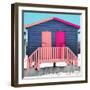 Awesome South Africa Collection Square - Colorful Beach Huts "Thirty One & Thirty Two" Blue"jean"-Philippe Hugonnard-Framed Photographic Print