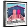 Awesome South Africa Collection Square - Colorful Beach Huts "Thirty One & Thirty Two" Blue"jean"-Philippe Hugonnard-Framed Photographic Print