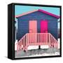 Awesome South Africa Collection Square - Colorful Beach Huts "Thirty One & Thirty Two" Blue"jean"-Philippe Hugonnard-Framed Stretched Canvas