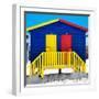 Awesome South Africa Collection Square - Colorful Beach Huts "Thirty One & Thirty Two" Blue-Philippe Hugonnard-Framed Photographic Print