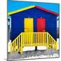 Awesome South Africa Collection Square - Colorful Beach Huts "Thirty One & Thirty Two" Blue-Philippe Hugonnard-Mounted Photographic Print