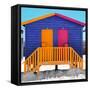 Awesome South Africa Collection Square - Colorful Beach Huts "Thirty One & Thirty Two" Bluemarine-Philippe Hugonnard-Framed Stretched Canvas