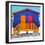 Awesome South Africa Collection Square - Colorful Beach Huts "Thirty One & Thirty Two" Bluemarine-Philippe Hugonnard-Framed Photographic Print