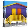 Awesome South Africa Collection Square - Colorful Beach Huts "Thirty One & Thirty Two" Purple-Philippe Hugonnard-Stretched Canvas