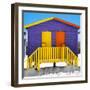 Awesome South Africa Collection Square - Colorful Beach Huts "Thirty One & Thirty Two" Purple-Philippe Hugonnard-Framed Photographic Print