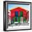 Awesome South Africa Collection Square - Colorful Beach Huts "Twelve & Thirteen" Red-Philippe Hugonnard-Framed Photographic Print