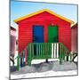 Awesome South Africa Collection Square - Colorful Beach Huts "Twelve & Thirteen" Red-Philippe Hugonnard-Mounted Photographic Print