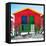 Awesome South Africa Collection Square - Colorful Beach Huts "Twelve & Thirteen" Red-Philippe Hugonnard-Framed Stretched Canvas