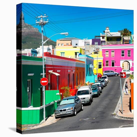 Awesome South Africa Collection Square - Colorful Houses - Bo-Kaap Cape Town I-Philippe Hugonnard-Stretched Canvas