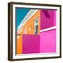 Awesome South Africa Collection Square - Colorful Houses "Ninety-One" Orange & Deep Pink-Philippe Hugonnard-Framed Photographic Print