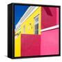 Awesome South Africa Collection Square - Colorful Houses "Ninety-One" Yellow & Deep Pink-Philippe Hugonnard-Framed Stretched Canvas