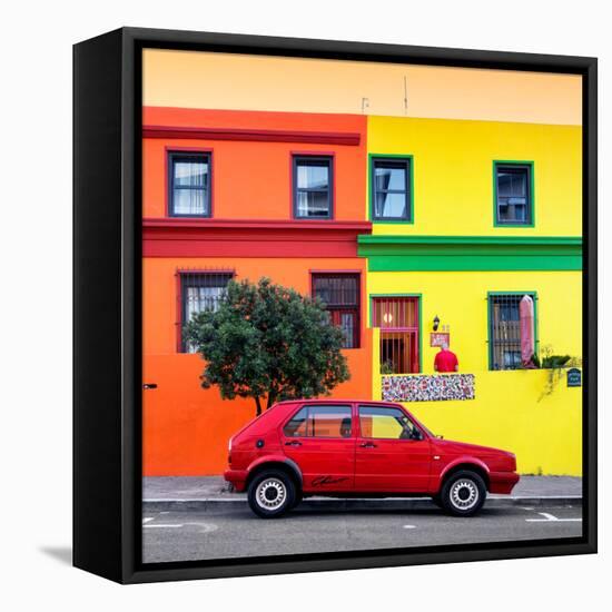 Awesome South Africa Collection Square - Colorful Houses "Red Chico"-Philippe Hugonnard-Framed Stretched Canvas