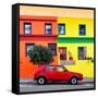 Awesome South Africa Collection Square - Colorful Houses "Red Chico"-Philippe Hugonnard-Framed Stretched Canvas