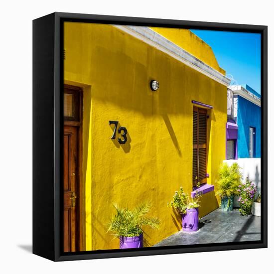 Awesome South Africa Collection Square - Colorful Houses "Seventy Three" Yellow-Philippe Hugonnard-Framed Stretched Canvas