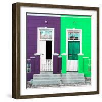 Awesome South Africa Collection Square - Colorful Houses Violet & Green-Philippe Hugonnard-Framed Photographic Print