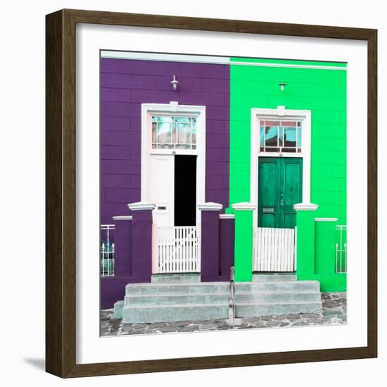 Awesome South Africa Collection Square - Colorful Houses Violet & Green-Philippe Hugonnard-Framed Photographic Print