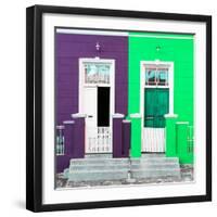 Awesome South Africa Collection Square - Colorful Houses Violet & Green-Philippe Hugonnard-Framed Photographic Print