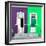Awesome South Africa Collection Square - Colorful Houses Violet & Green-Philippe Hugonnard-Framed Photographic Print