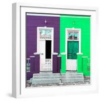 Awesome South Africa Collection Square - Colorful Houses Violet & Green-Philippe Hugonnard-Framed Photographic Print