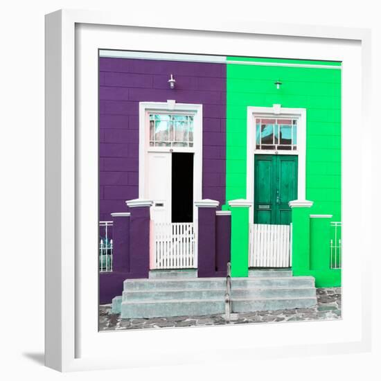 Awesome South Africa Collection Square - Colorful Houses Violet & Green-Philippe Hugonnard-Framed Photographic Print