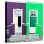 Awesome South Africa Collection Square - Colorful Houses Violet & Green-Philippe Hugonnard-Stretched Canvas