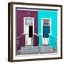 Awesome South Africa Collection Square - Colorful Houses Violet & Turquoise-Philippe Hugonnard-Framed Photographic Print