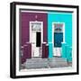 Awesome South Africa Collection Square - Colorful Houses Violet & Turquoise-Philippe Hugonnard-Framed Photographic Print