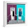 Awesome South Africa Collection Square - Colorful Houses Violet & Turquoise-Philippe Hugonnard-Framed Photographic Print