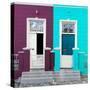 Awesome South Africa Collection Square - Colorful Houses Violet & Turquoise-Philippe Hugonnard-Stretched Canvas