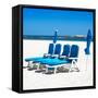 Awesome South Africa Collection Square - Four Blue Deck Chairs-Philippe Hugonnard-Framed Stretched Canvas