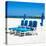 Awesome South Africa Collection Square - Four Blue Deck Chairs-Philippe Hugonnard-Stretched Canvas