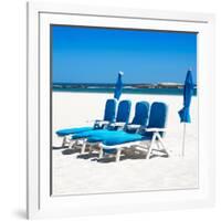 Awesome South Africa Collection Square - Four Blue Deck Chairs-Philippe Hugonnard-Framed Photographic Print