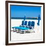 Awesome South Africa Collection Square - Four Blue Deck Chairs-Philippe Hugonnard-Framed Photographic Print