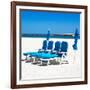 Awesome South Africa Collection Square - Four Blue Deck Chairs-Philippe Hugonnard-Framed Photographic Print