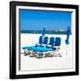 Awesome South Africa Collection Square - Four Blue Deck Chairs-Philippe Hugonnard-Framed Photographic Print