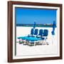 Awesome South Africa Collection Square - Four Blue Deck Chairs-Philippe Hugonnard-Framed Photographic Print