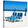 Awesome South Africa Collection Square - Four Blue Deck Chairs-Philippe Hugonnard-Stretched Canvas