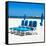 Awesome South Africa Collection Square - Four Blue Deck Chairs-Philippe Hugonnard-Framed Stretched Canvas