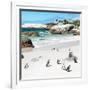 Awesome South Africa Collection Square - Group of Penguins at Boulders Beach III-Philippe Hugonnard-Framed Photographic Print