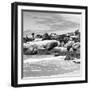 Awesome South Africa Collection Square - Landscape of Boulders Beach - Cape Town B&W-Philippe Hugonnard-Framed Photographic Print