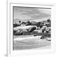 Awesome South Africa Collection Square - Landscape of Boulders Beach - Cape Town B&W-Philippe Hugonnard-Framed Photographic Print