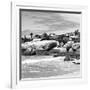 Awesome South Africa Collection Square - Landscape of Boulders Beach - Cape Town B&W-Philippe Hugonnard-Framed Photographic Print