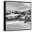 Awesome South Africa Collection Square - Landscape of Boulders Beach - Cape Town B&W-Philippe Hugonnard-Framed Stretched Canvas