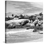 Awesome South Africa Collection Square - Landscape of Boulders Beach - Cape Town B&W-Philippe Hugonnard-Stretched Canvas