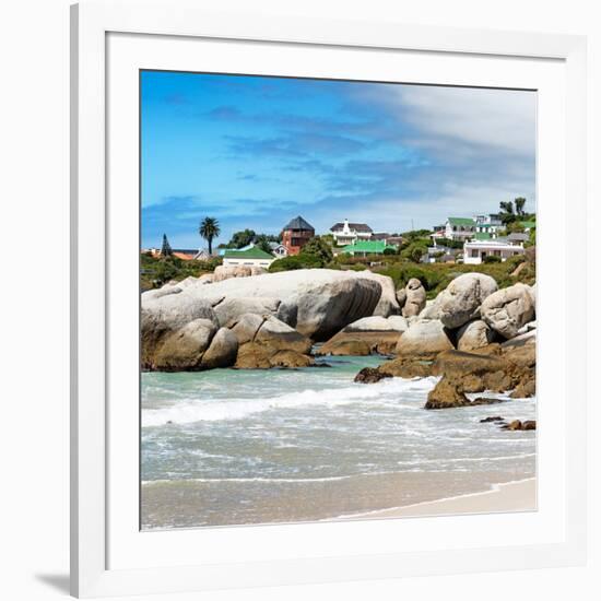 Awesome South Africa Collection Square - Landscape of Boulders Beach - Cape Town-Philippe Hugonnard-Framed Photographic Print