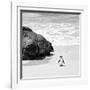 Awesome South Africa Collection Square - Penguin Alone on the Beach B&W-Philippe Hugonnard-Framed Photographic Print