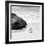 Awesome South Africa Collection Square - Penguin Alone on the Beach B&W-Philippe Hugonnard-Framed Photographic Print