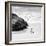 Awesome South Africa Collection Square - Penguin Alone on the Beach B&W-Philippe Hugonnard-Framed Photographic Print